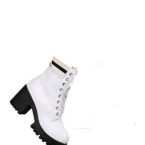 white heel boot